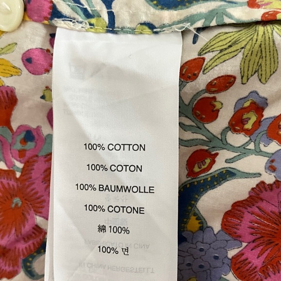 J.Crew x Liberty of London beautiful floral cotton long sleeve blouse EUC 4 - Picture 8 of 10